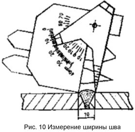 Рис. 10 Измерители для сварных соединений WG1 и WG2+. Измерение ширины шва